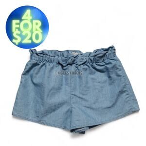 4/$20 - Btween Girls Chambray Paperbag Pull On Jean Shorts Blue Size 7